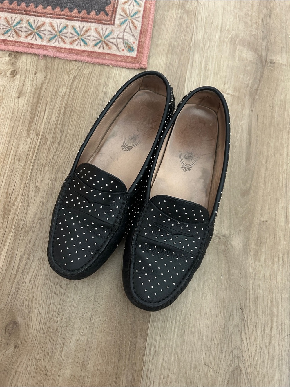 Tod’s Gommini Gommino Black Studded Leather Loafers